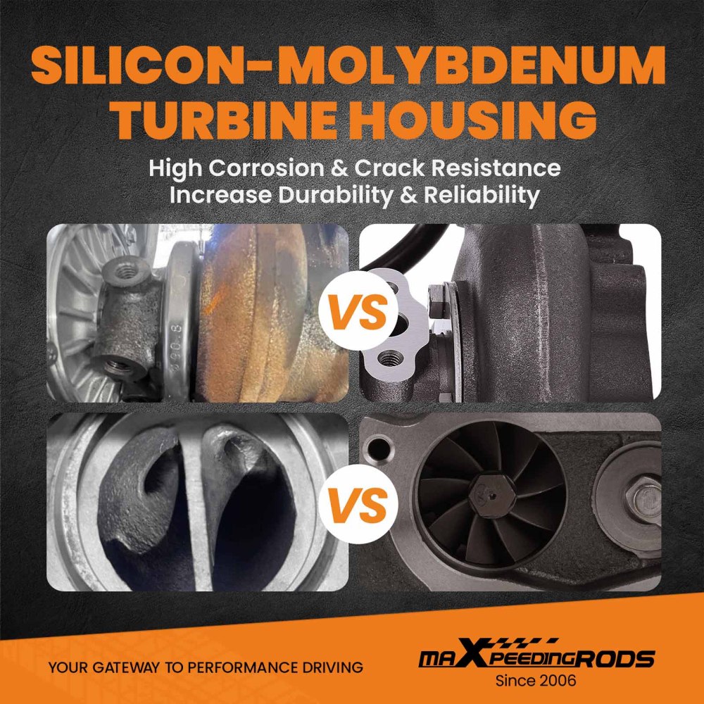 Nuovo Universal Turbo T3 T4 T04E Turbocompressore con Guarnizioni Kit Oil Cooled