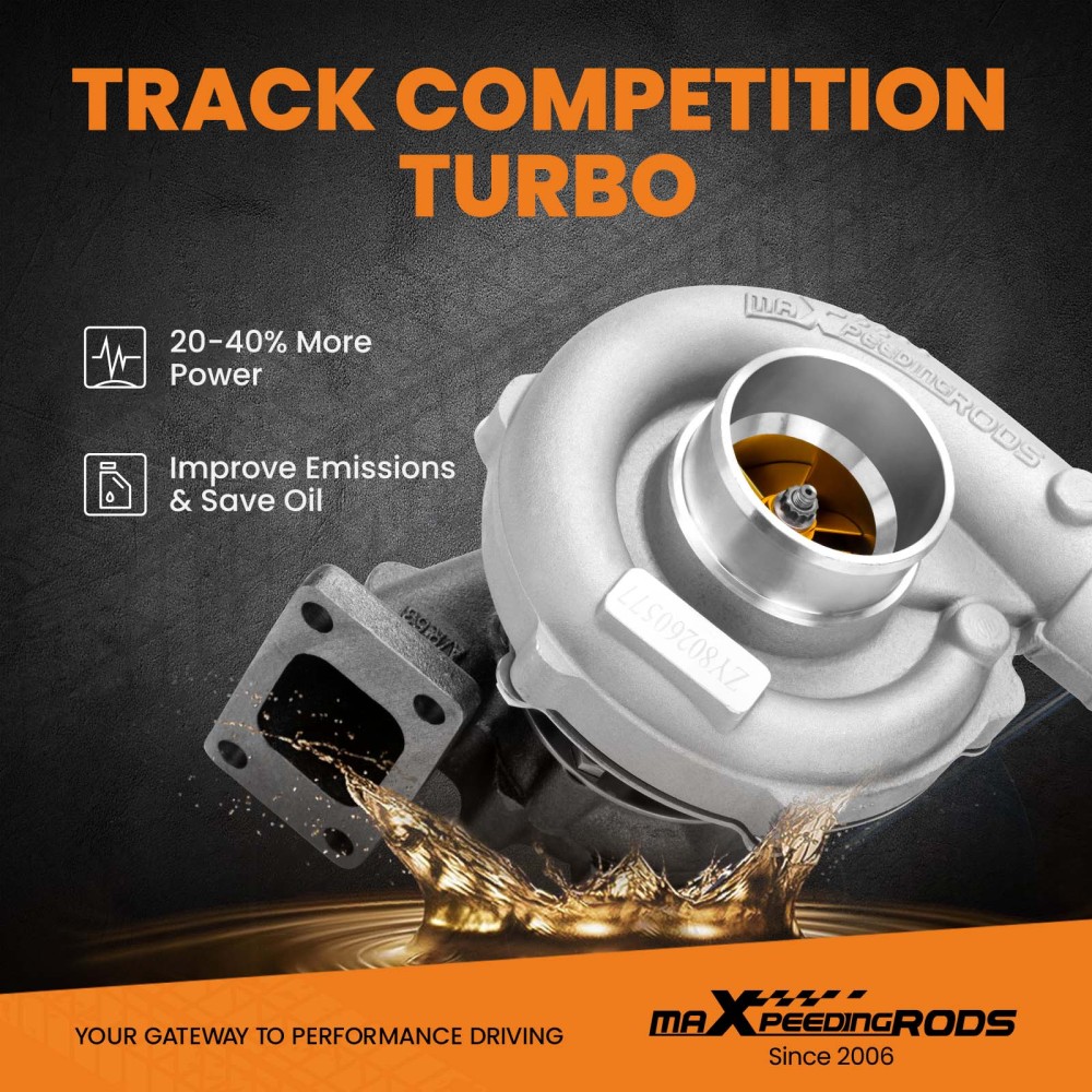 Nuovo Universal Turbo T3 T4 T04E Turbocompressore con Guarnizioni Kit Oil Cooled