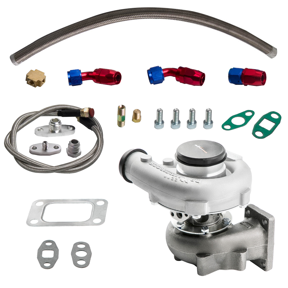 T3 T4 t04e Turbocharger 0.5 A/R 0.63 T04E w/ oil inlet oilet feed return lines
