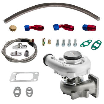 T3 T4 t04e Turbocharger 0.5 A/R 0.63 T04E w/ oil inlet oilet feed return lines