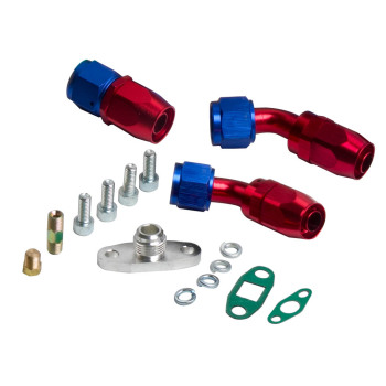 T04E T3 A/R 0.63 400HP UNIVERSAL TURBO W/ Oil Line+Intercooler +Piping Pipe Kits