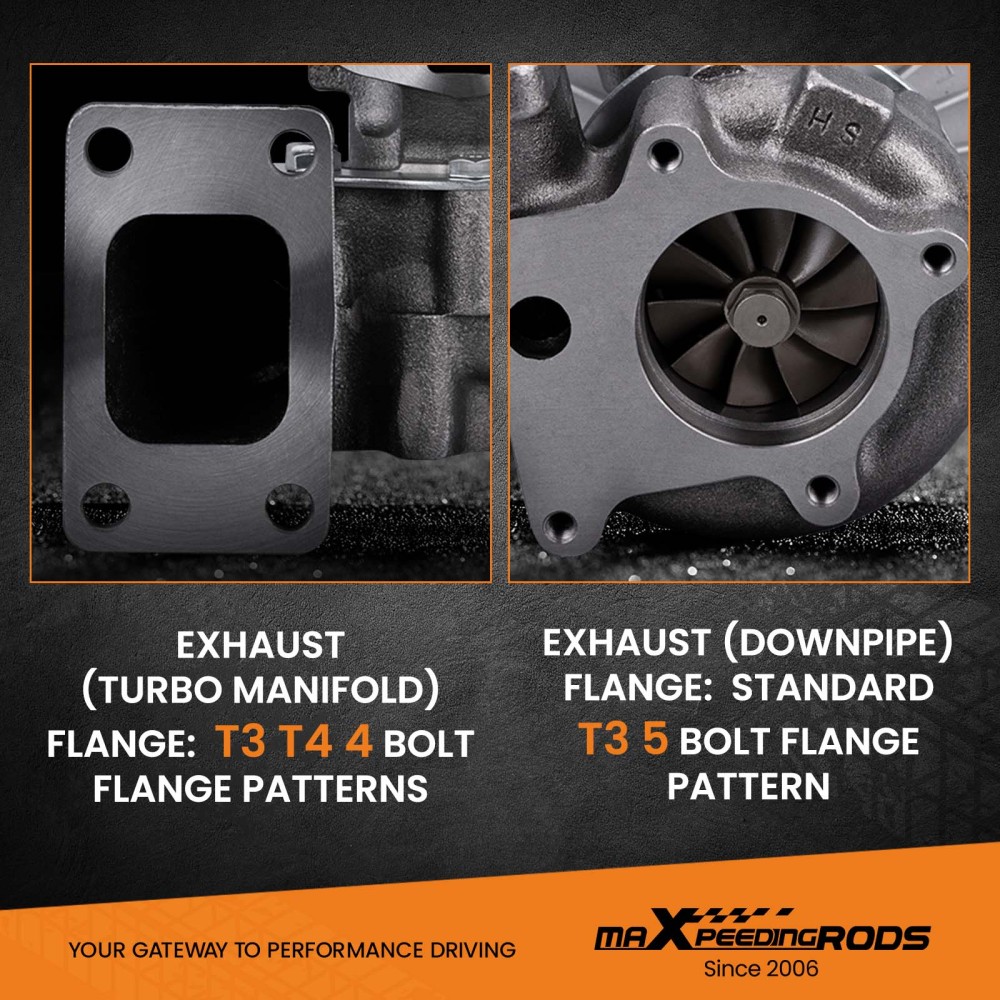 T3 T4 T03 T04 T04E T3T4 Turbocharger .63 A/R Turbo Turbine 5 Bolts Flange 400HP 5 Bolt Flange Uni Turbo