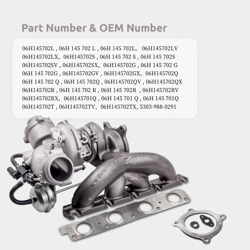 Turbocharger with Exhaust Manifold compatible for AudiA4 A5 A6 S4 S5 compatible for VW Volkswagen 2.0 TFSI 06H145702L