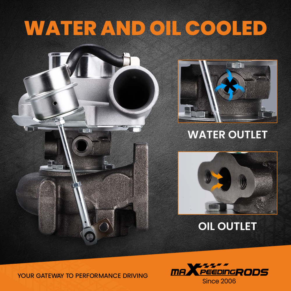 Pour GT2871 GT2860 SR20 CA18DET Turbocompresseur universelle 0.6 A / R 0.64 A / R bride à 5 boulons huile