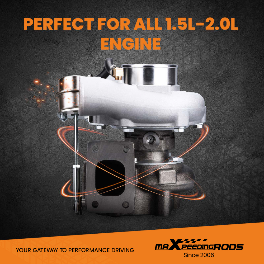 Pour GT2871 GT2860 SR20 CA18DET Turbocompresseur universelle 0.6 A / R 0.64 A / R bride à 5 boulons huile