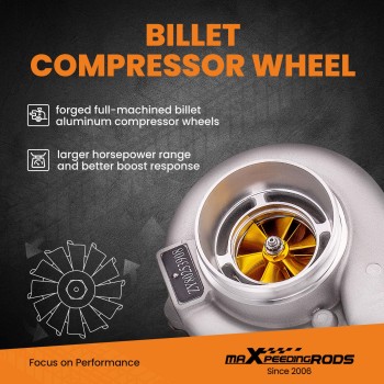 Billet Compressor Wheel street turbo for GT3071 GT3076 Turbo compatible for charger Floating Wet Bearing Turbocharger