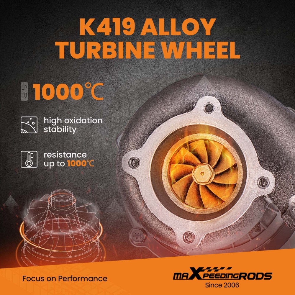 Strada di Caricabatterie turbo universale per GT3037 500HP compatibile per tutti i motori 4/6 cyl 2.5L-3.0L Turbocompressore con ruota del compressore in billet