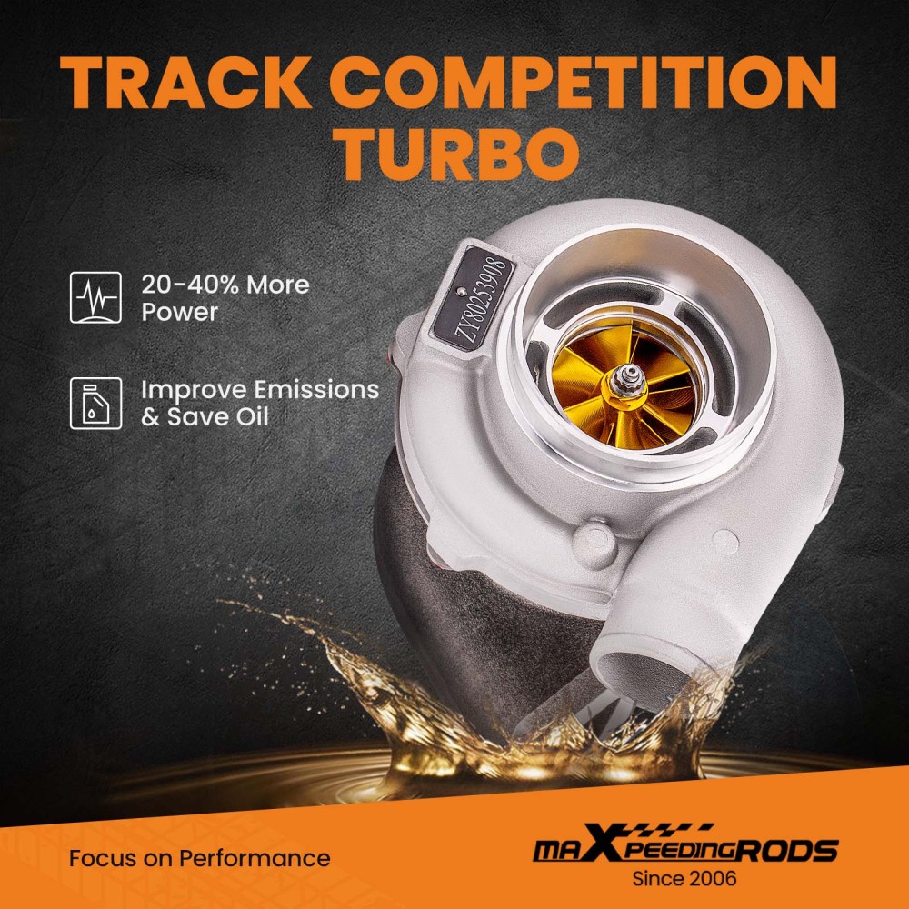Strada di Caricabatterie turbo universale per GT3037 500HP compatibile per tutti i motori 4/6 cyl 2.5L-3.0L Turbocompressore con ruota del compressore in billet