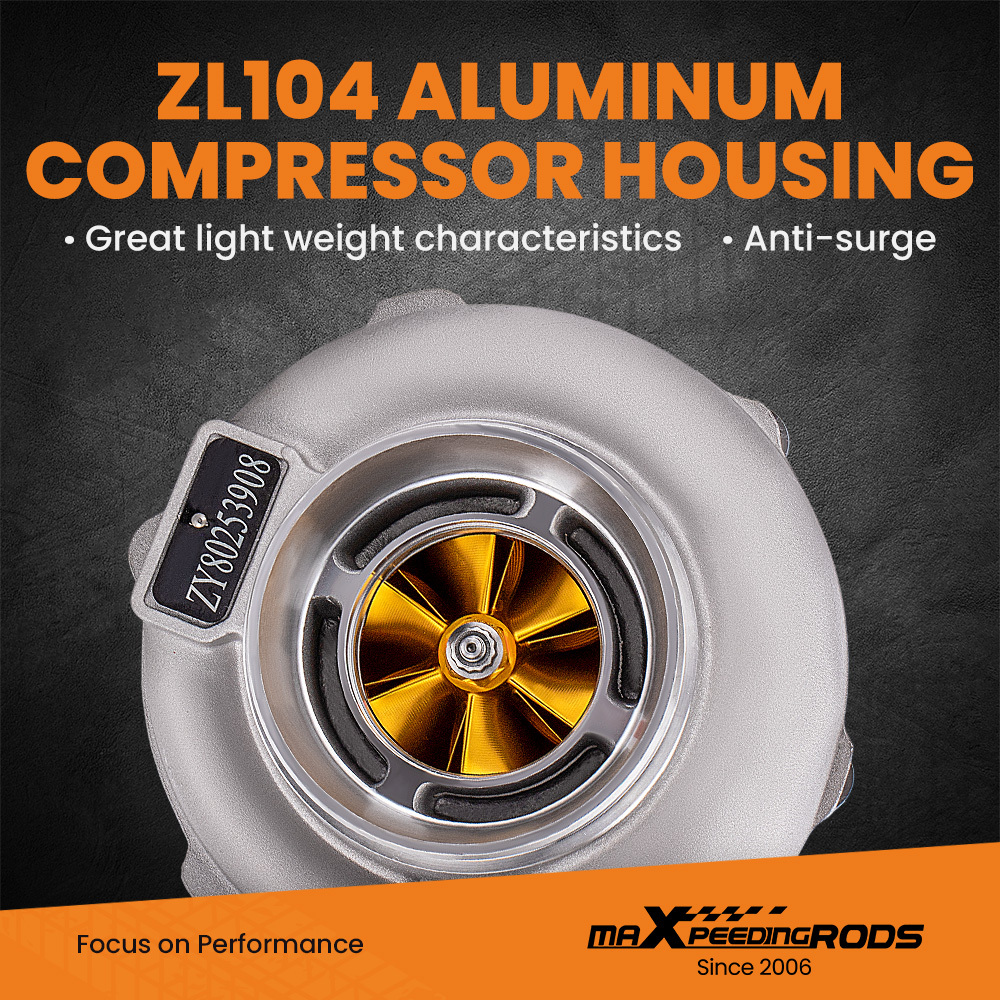 Strada di Caricabatterie turbo universale per GT3037 500HP compatibile per tutti i motori 4/6 cyl 2.5L-3.0L Turbocompressore con ruota del compressore in billet