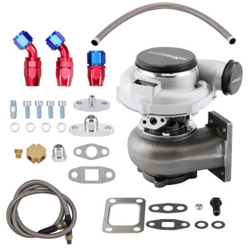 GT30 GT3037 GT3076 Turbo turbine 500HP 0.82 A/R + Oil Drain Return FEED Line kit