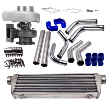 Gt35 Gt3582 Billet Turbo T3 Ar.63 4-Bolt + Turbocharger Intercooler Piping Kit