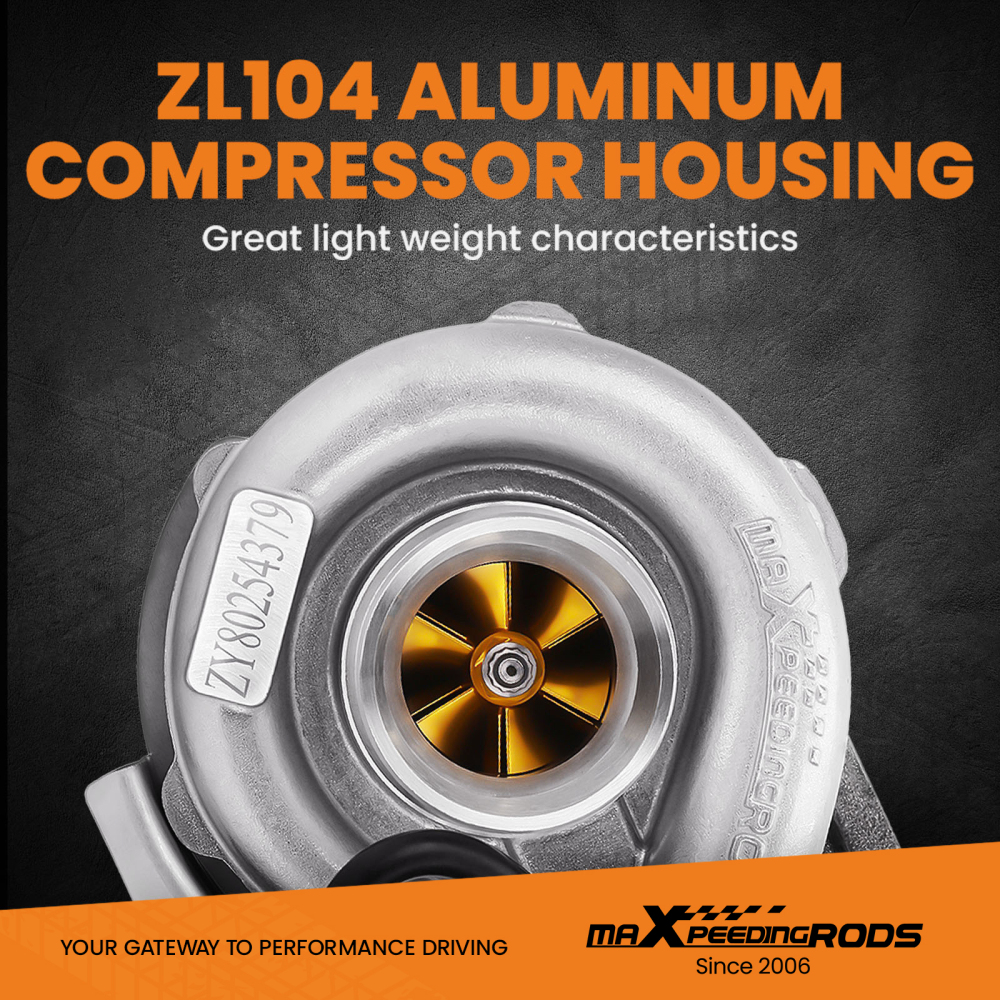 Turbo T3T4 Com A/R .63 A/R.60 Oil Cold 3 V Band Universal Turbocharger Perfect for all 4 or 6 CYL, 1.5L- 2.5L engines billet compressor wheel