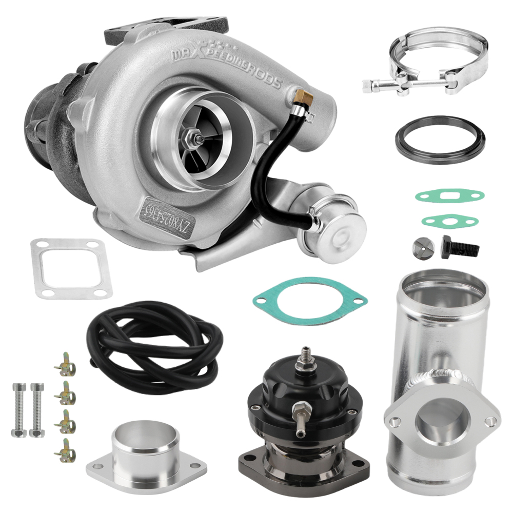 T3 T04E V-band Turbocharger Oil Cooled Internal Wastegate Blow Off Valve Set NEW