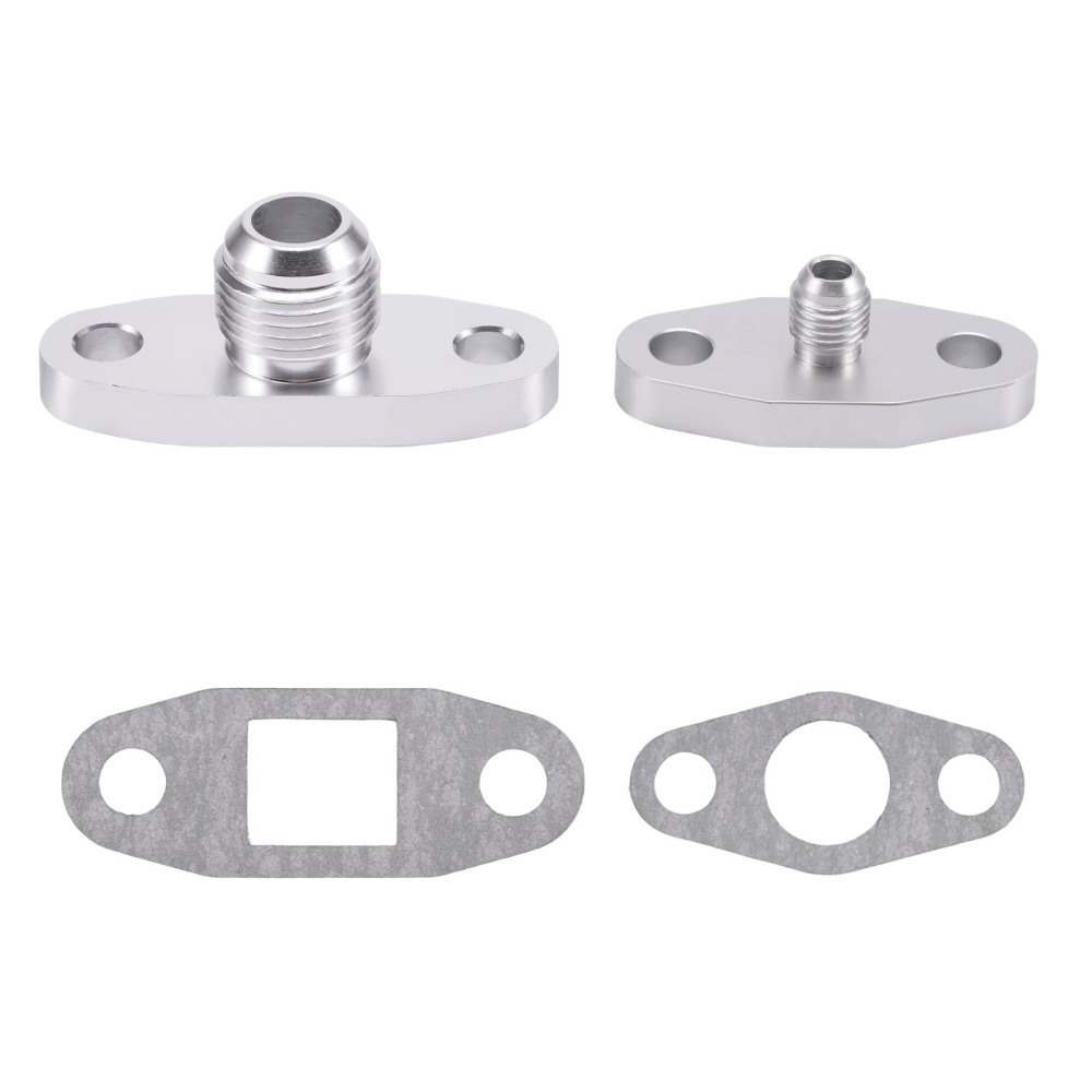 T3 T04E V-band Turbo Turbocharger 0.63 AR Oil Drain Return FEED Line Kit