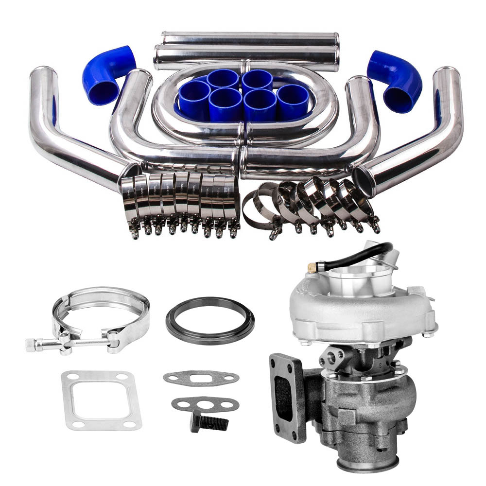 Turbo 0.63 A/R V Band For 1.5-2.5L4 6 Cyl + 2.5 64mm 8PCS PIPING Kit