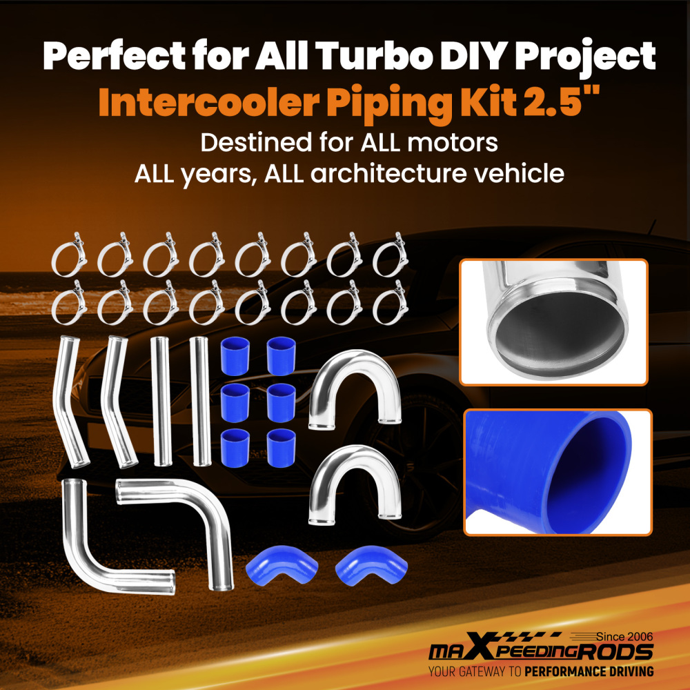 T3 Turbo Charger0.63 A/R 4 6 CYL+ Intercooler + 2.5 Intercooler Piping Kit