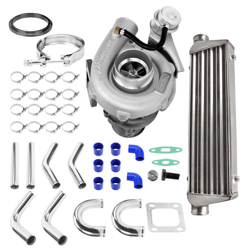 T3 Turbo Charger0.63 A/R 4 6 CYL+ Intercooler + 2.5 Intercooler Piping Kit
