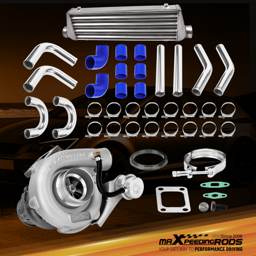T3 Turbo Charger0.63 A/R 4 6 CYL+ Intercooler + 2.5 Intercooler Piping Kit