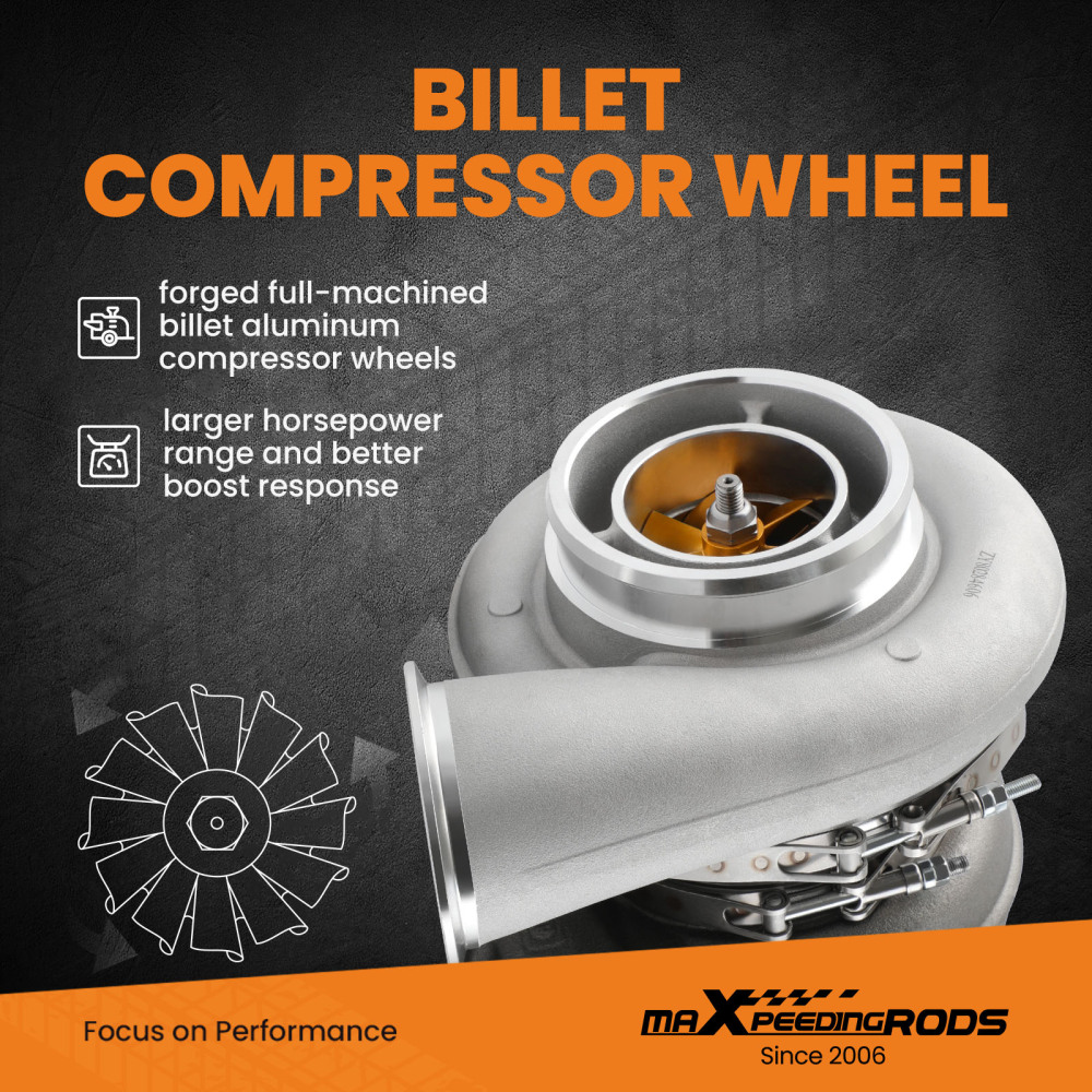 Billet Turbo Turbocharger Twin Scroll T6 Flange for 4.0L-6.0L Series 60 Truck