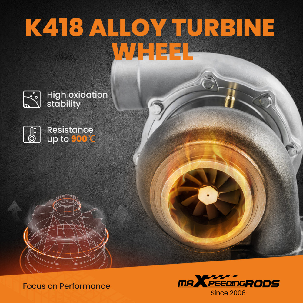 T4 T76 Turbo Turbine .96 A/R Com A/R80 Oil V Band Turbocharger For V6 compatible for V8