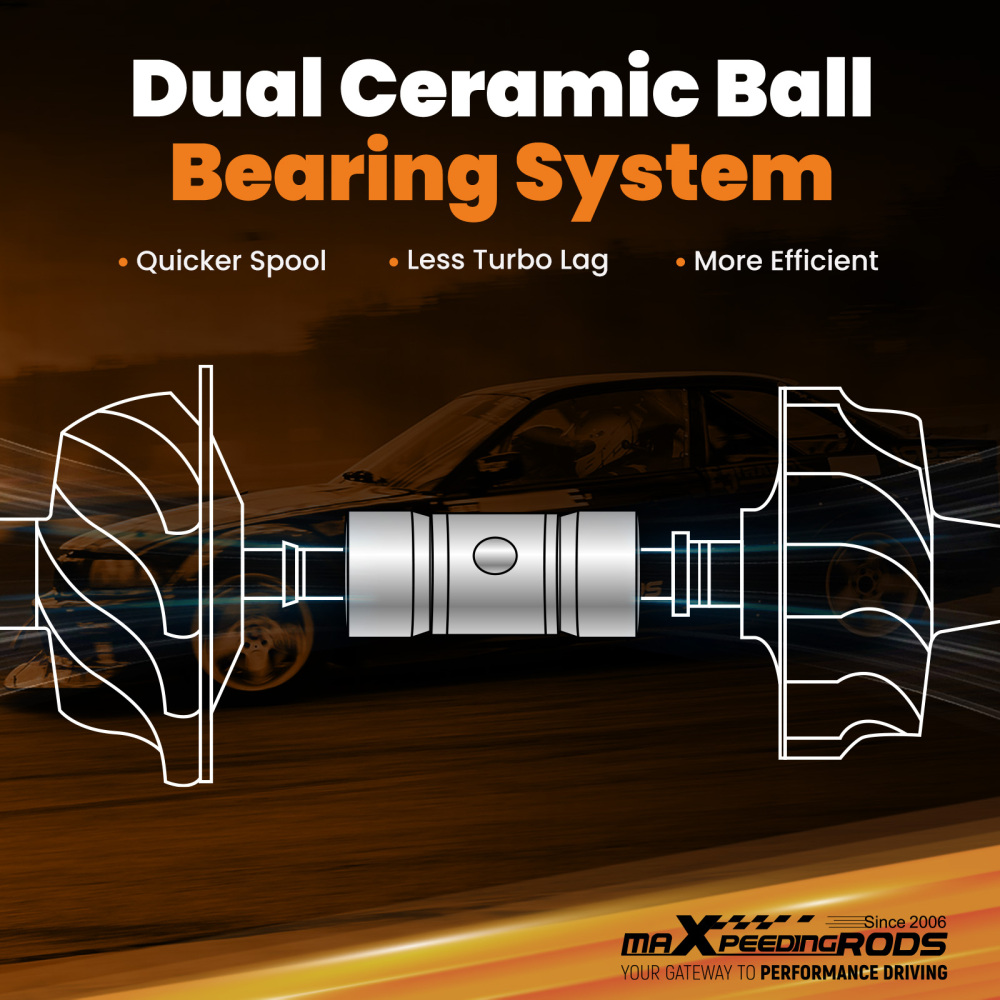 T25 Dual Ball Bearing Billet Turbo 0.70 AR 350B-660HP Universal for 1.4L-3.0L