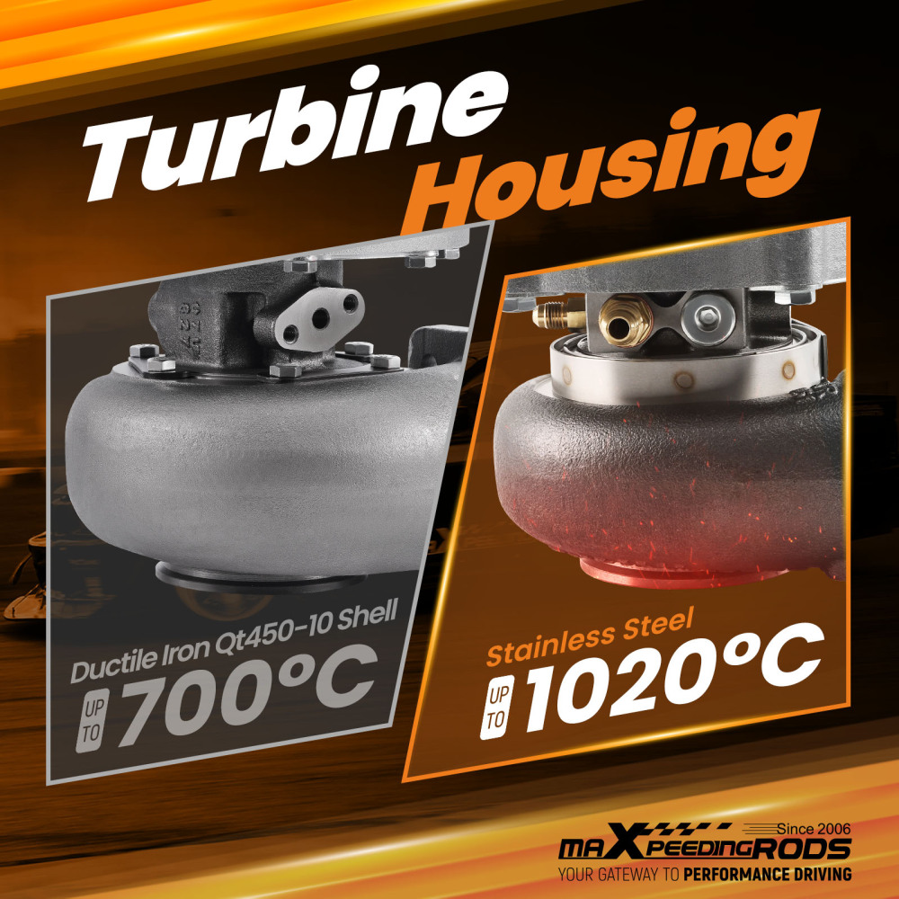 Universal GT3076 Ball Bearing Turbo Turbocharger A/R 0.82 0.63 Water &Oil Cooled