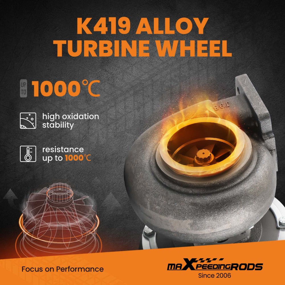 Billet Compressor Wheel Street Turbo Turbocharger for GT45 T4 V-Band Com. A/R .66 A/R 1.05 Oil Cooled 600+HP