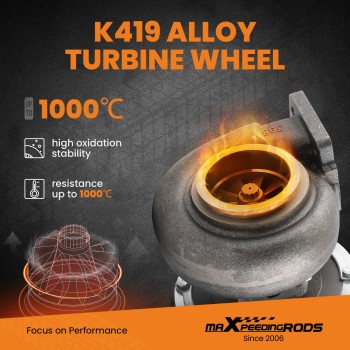 Billet Compressor Wheel Street Turbo Turbocharger for GT45 T4 V-Band Com. A/R .66 A/R 1.05 Oil Cooled 600+HP