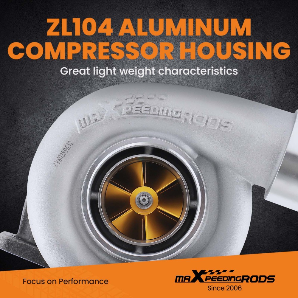 Billet Compressor Wheel Street Turbo Turbocharger for GT45 T4 V-Band Com. A/R .66 A/R 1.05 Oil Cooled 600+HP