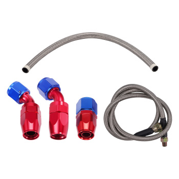 For GT45 T4 Billet V-band Flange TurboCharger 600+HP + Oil Drain Feed Return Line