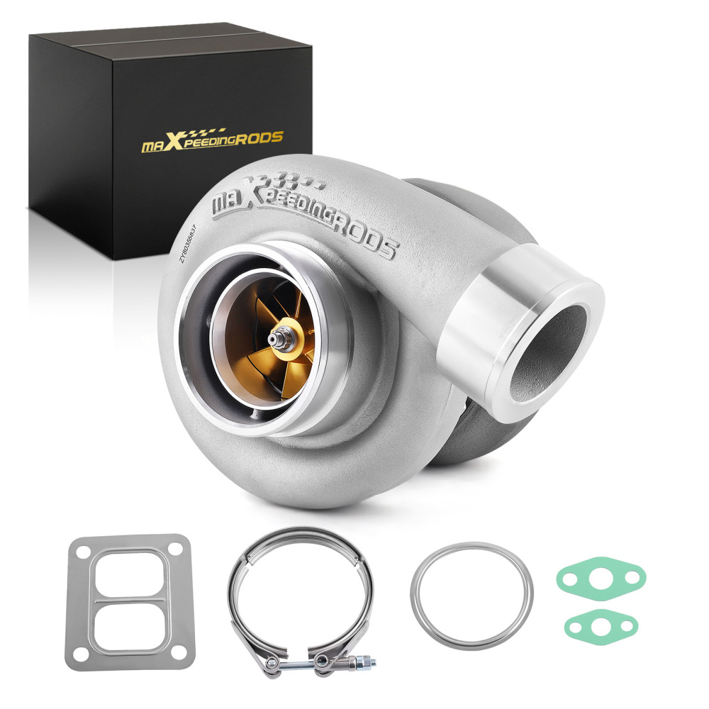 For GT45 Turbo compatible for charger V-Band 600+BHP T4 V-band Flange 1.05 A/R .66 twin scroll billet compressor wheel