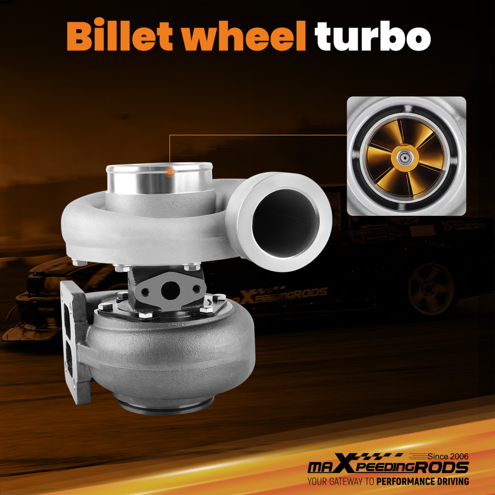 For GT45 Turbo compatible for charger V-Band 600+BHP T4 V-band Flange 1.05 A/R .66 twin scroll billet compressor wheel