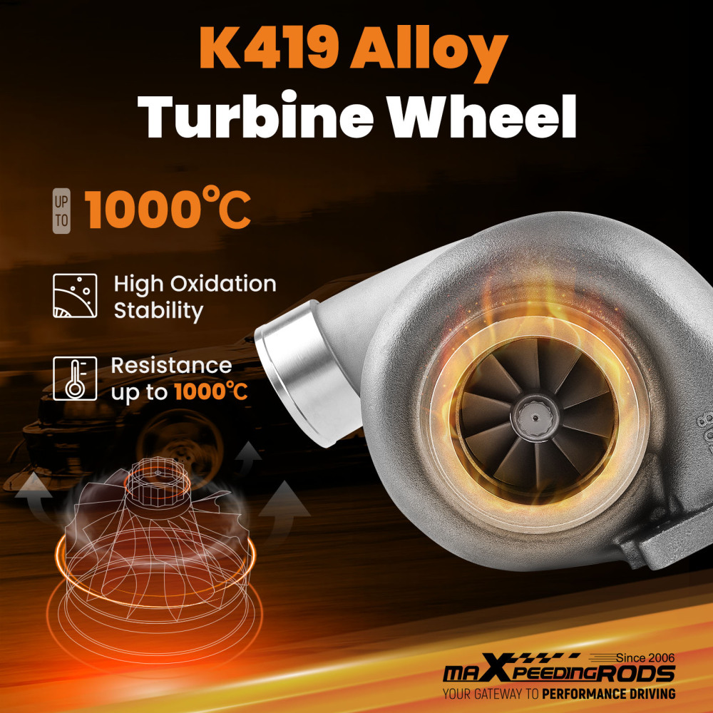 For GT45 Turbo compatible for charger V-Band 600+BHP T4 V-band Flange 1.05 A/R .66 twin scroll billet compressor wheel