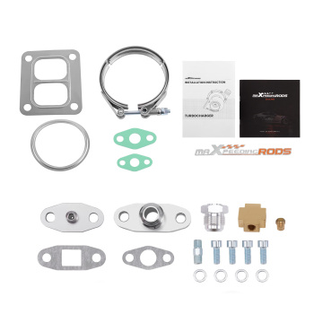 Upgraded Billet GT45 Turbo T4 V-BAND 1.05 A/R 600+HPS Oil Feed Return Line Kit