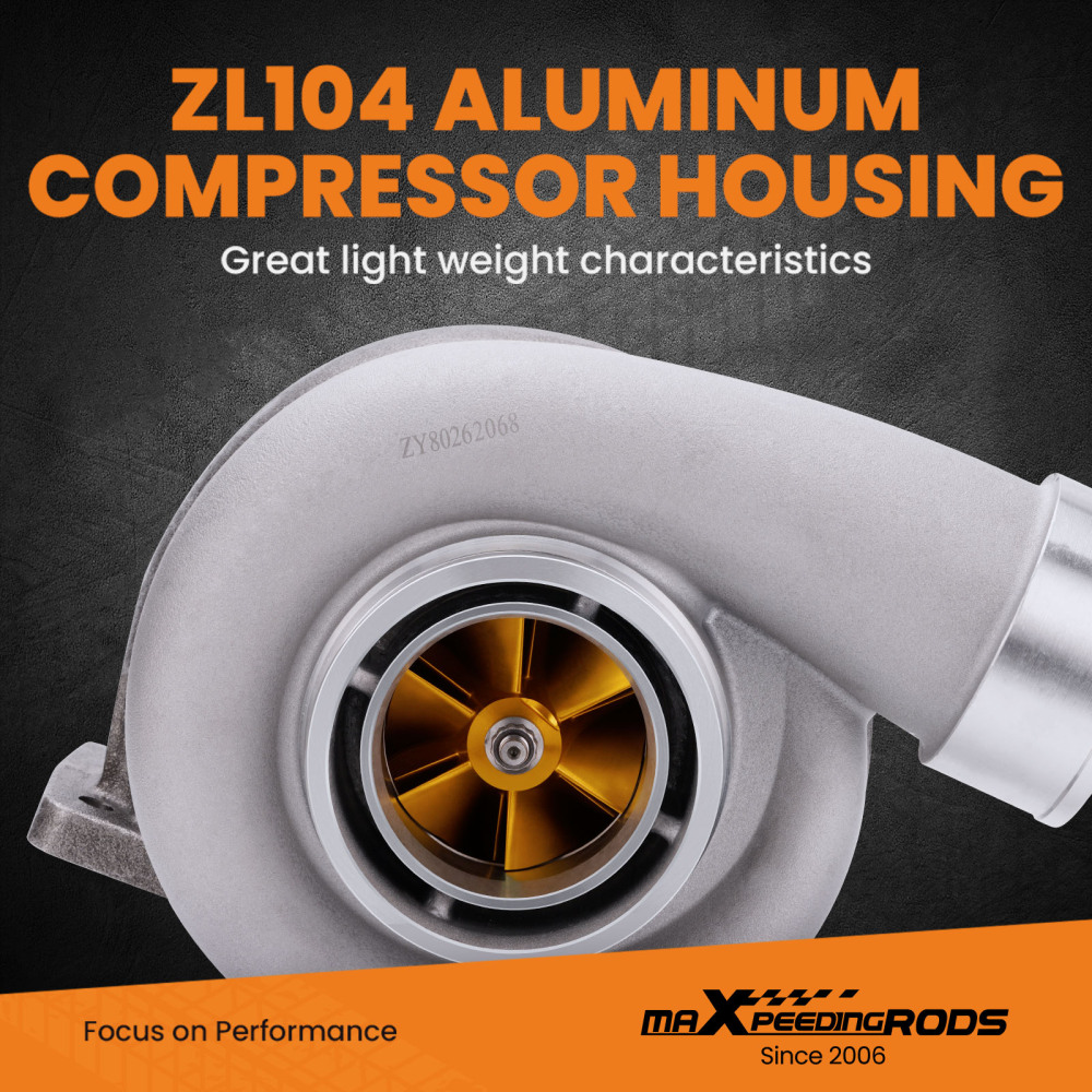 Per GT45 Turbo compatibile per charger V-Band 600+BHP T4 V-band Flangia 1.05 A/R .66 twin scroll Turbocompressore con ruota del compressore in billet