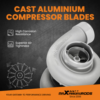 Turbocompresseur pour GT45 T4 .66 A/R 1.05 A/R V-band Flange 4.0L-6.0L Turbocharger