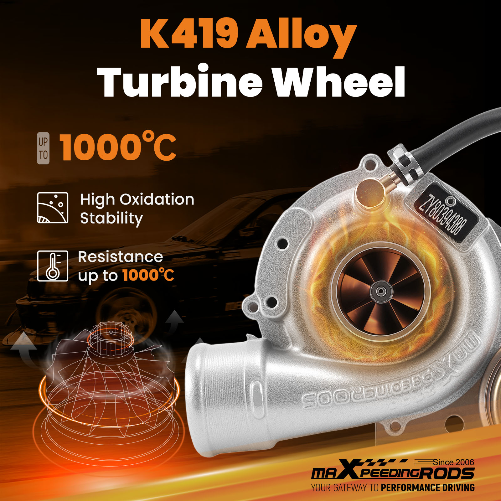 Upgraded Street K04-015 Turbo Turbocharger compatible for Audi A4