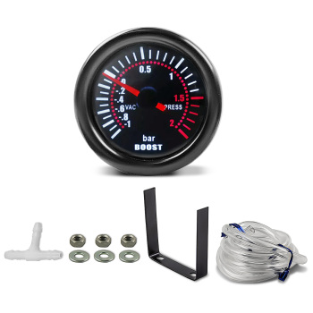 2 52mm Digital Boost Gauge 0-30psi 1-2bar Pressure Turbo Meter LED Display
