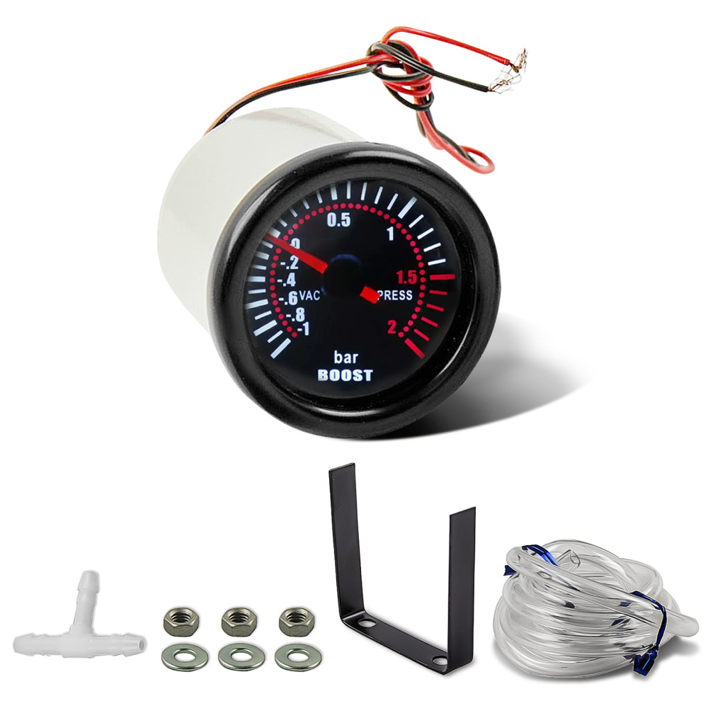 Calibro Turbo Boost universale + tubo in PVC + raccordo a T 12V DC, max. 0,3 A 0 ~ 20 PSI