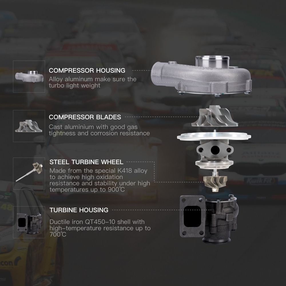 Universale Turbo T3 Turbocompressore 420BHP A/R: 0.5, A/R: 0.63 for 4 6 CYL