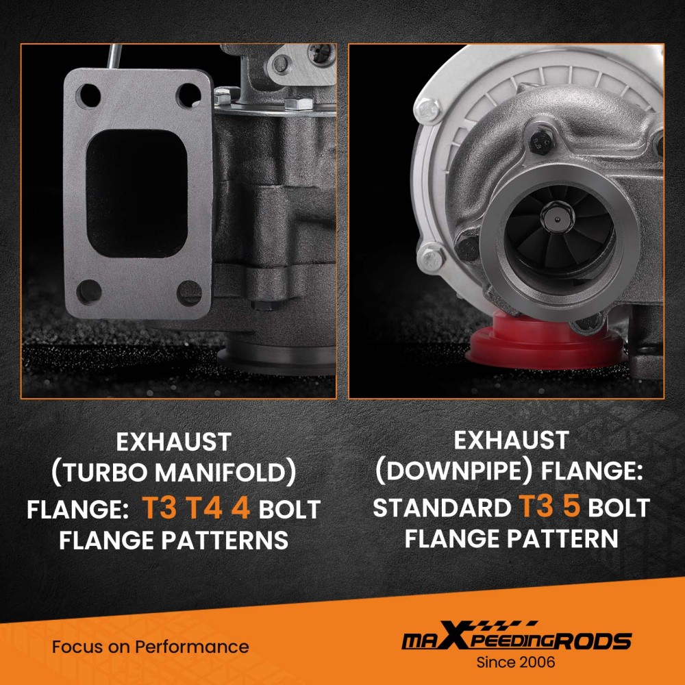 Universale Turbo T3 Turbocompressore 420BHP A/R: 0.5, A/R: 0.63 for 4 6 CYL