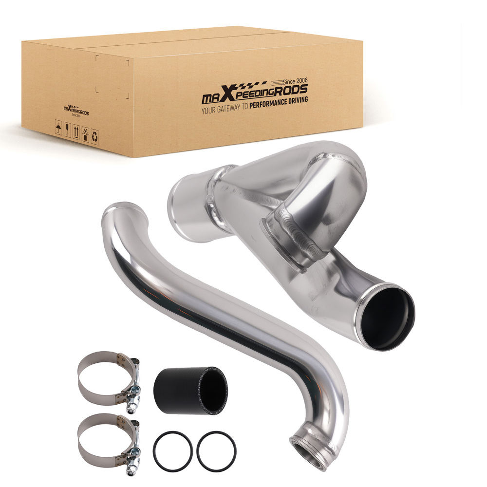 2 Aluminum Turbo Outlet Charge Pipe Kit compatible for BMW 335i 335is N54 3.0 3.0L 07-2013