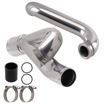 2 Aluminum Turbo Outlet Charge Pipe Kit compatible for BMW 335i 335is N54 3.0 3.0L 07-2013