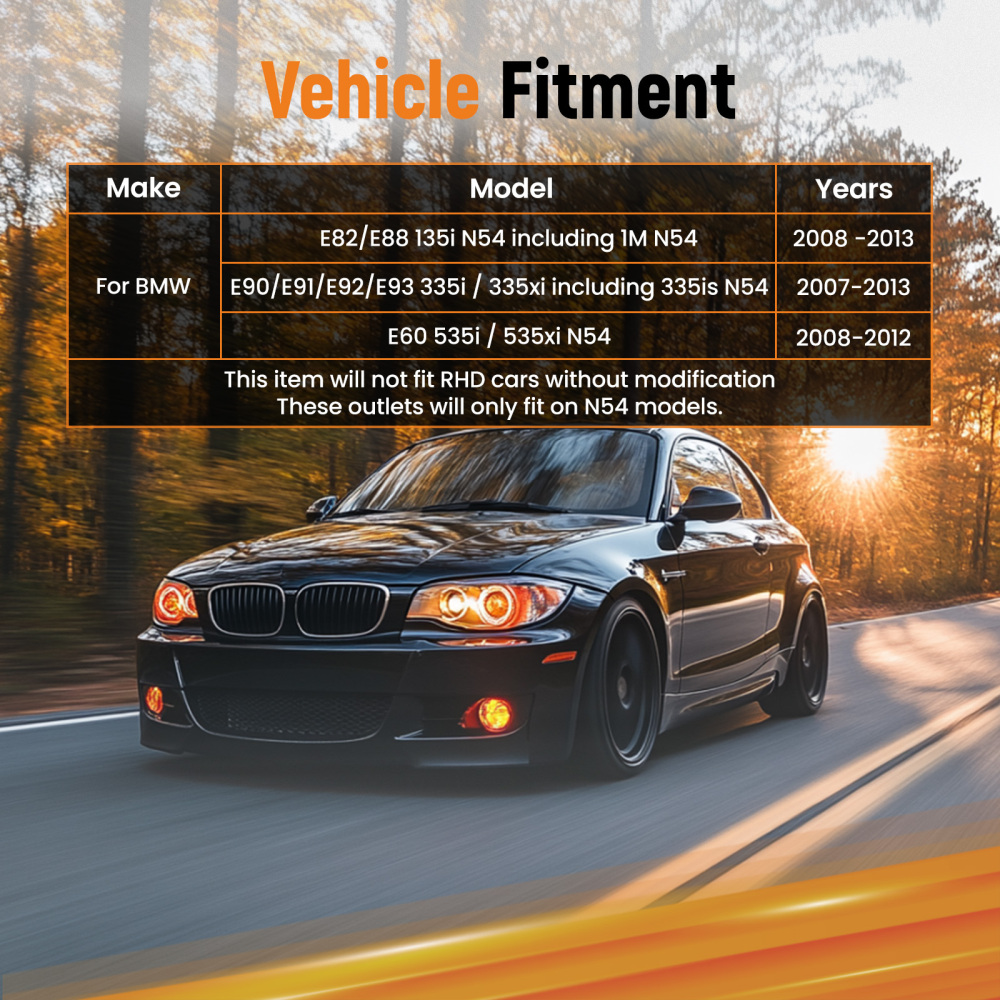 2 Aluminum Turbo Outlet Charge Pipe Kit compatible for BMW 335i 335is N54 3.0 3.0L 07-2013