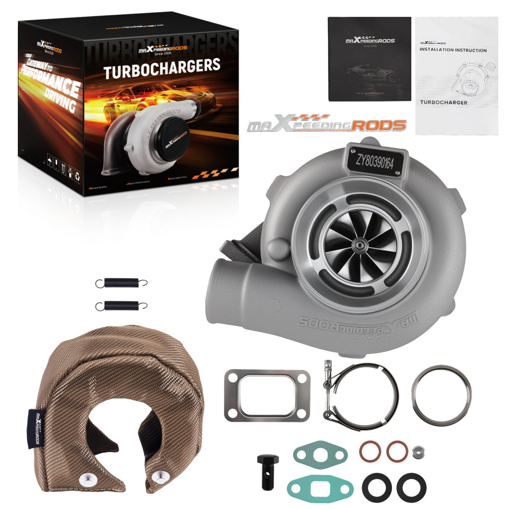 GT3037 GT3076 T3 VBand Turbo 500BHP Turbocharger .82 A/r .60+Basalt Fiber Shield