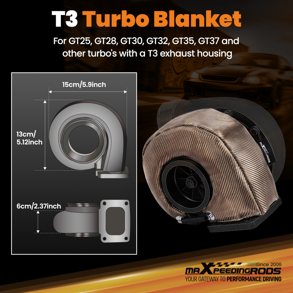 Universal Turbo GT35 GT3582 W/ Titanium Heat Shield Billet T3 .7 4 Bolts 600BHP
