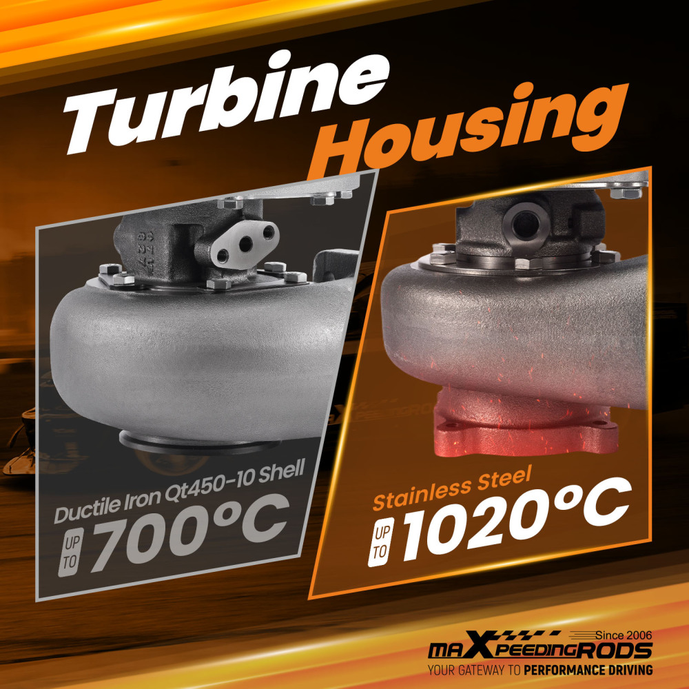 GT35 GT3582 T3 .63 A/R Dual Ball Bearing Turbo Anti-Surge+High-Silica Blanket