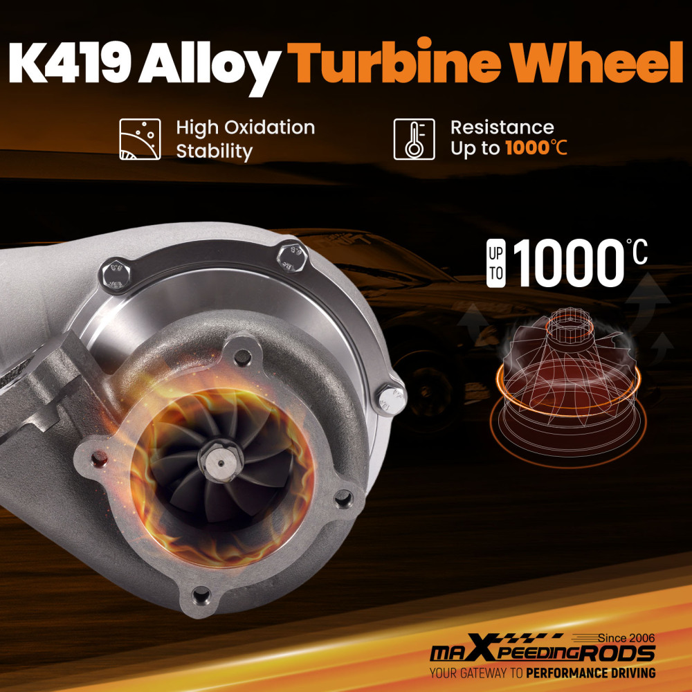 GT35 GT3582 T3 .63 A/R Dual Ball Bearing Turbo Anti-Surge+High-Silica Blanket