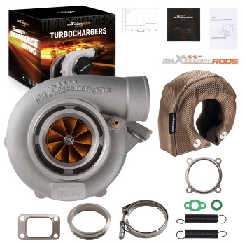 Universal GT35 GT3582 Billet Turbo+Basalt Fiber Shield T3 .63 .7 A/R for 3-6.0L