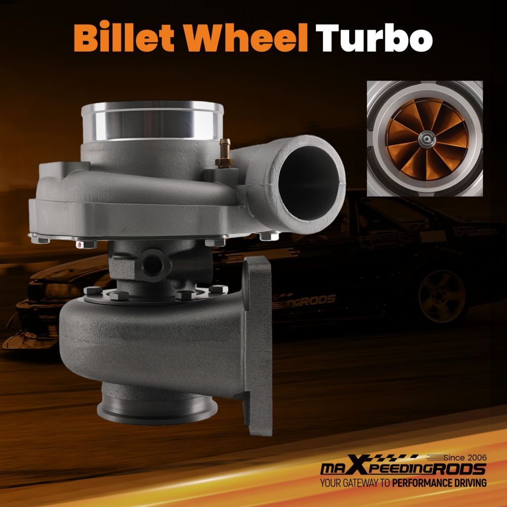 Universal GT35 GT3582 Billet Turbo+Basalt Fiber Shield T3 .63 .7 A/R for 3-6.0L